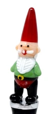 Garden Gnome Red and Green Wine Bottle Stopper Topper