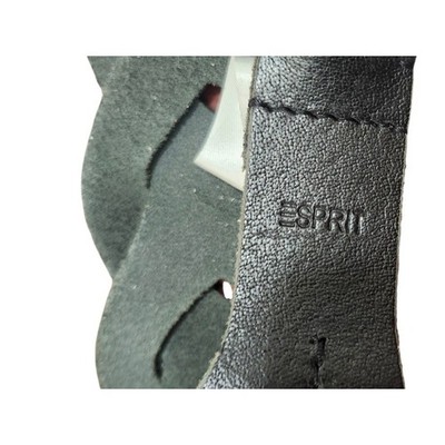Esprit Women’s Black Buffalo Leather Braided Belt Size M Vintage Style Ring Buck Esprit Women main image 3