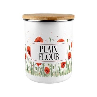 Große Blumen Uni Mehl Kanister - Mohnblumen Druck Haushaltswaren Geschenk