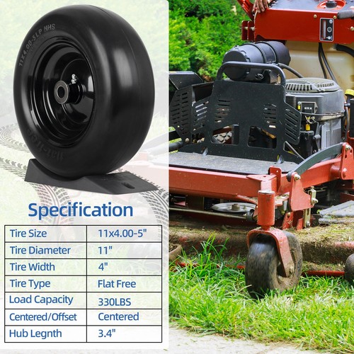 11x4.00-5” Flat Free Lawn Mower Tire and Wheel, Comes with Saver Ramp, 3/4" o... - Picture 6 of 6