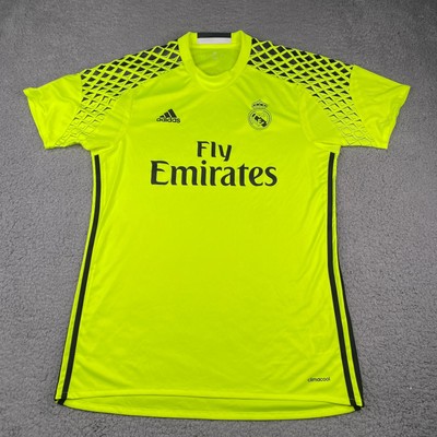 Real Madrid CF Adidas 2016/17 Jersey Mens Medium Yellow Neon Goalkeeper 