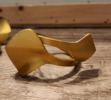 6 Napkin Rings Brushed Gold Retro MCM Design Artisan Table Decor Tablescape Arts