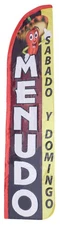 Menudo Sabado Y Domingo Advertising 2.5'x11.5' Super-Knit Poly Swooper Flag