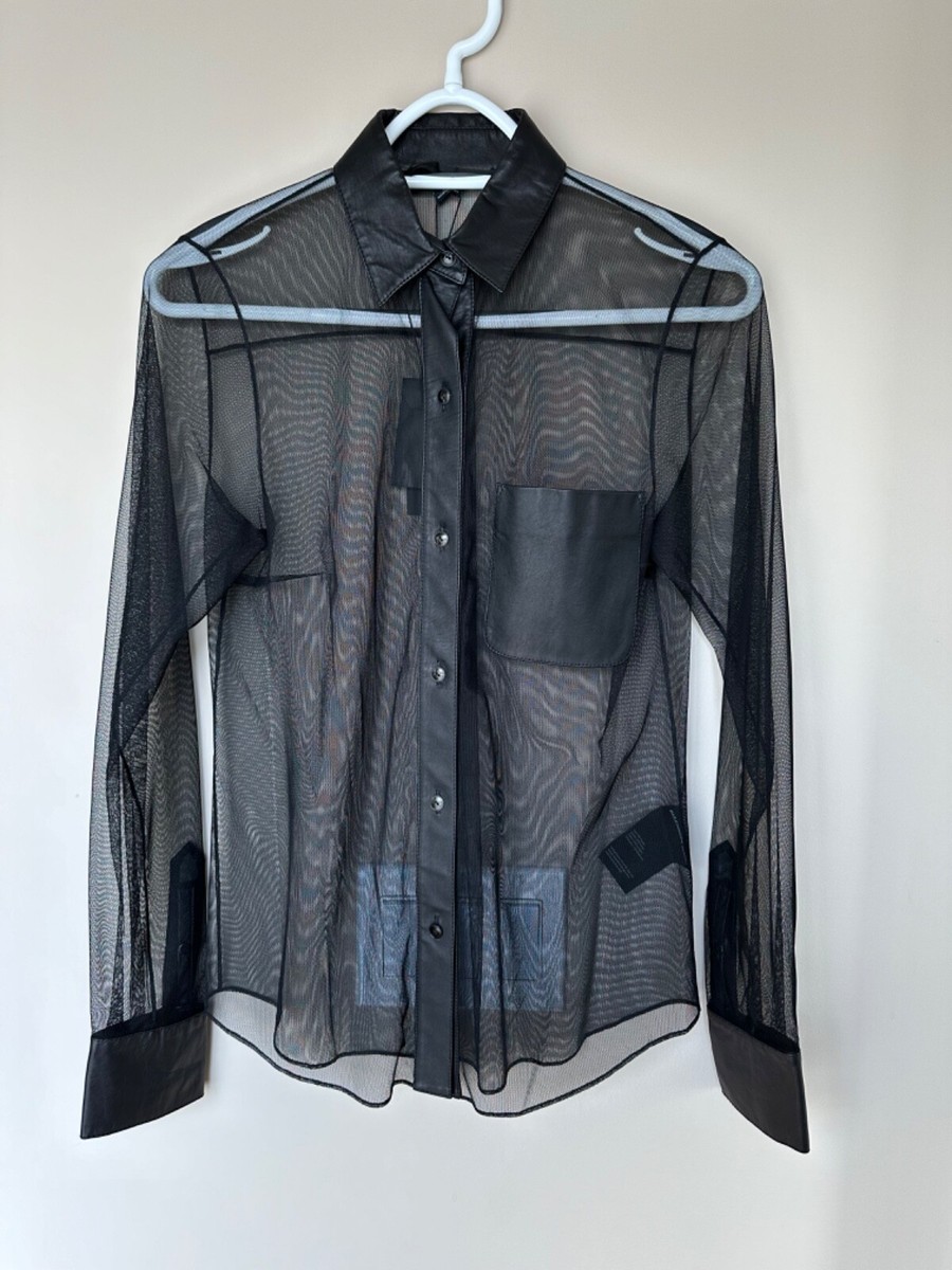 NWT Alexander Wang Black See-through Button Down Shirt with NWT Alexander Wang Black See-through Button Down Shirt with