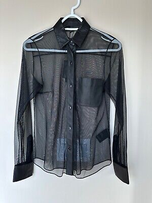 NWT Alexander Wang Black See-through Button Down Shirt with NWT Alexander Wang Black See-through Button Down Shirt with