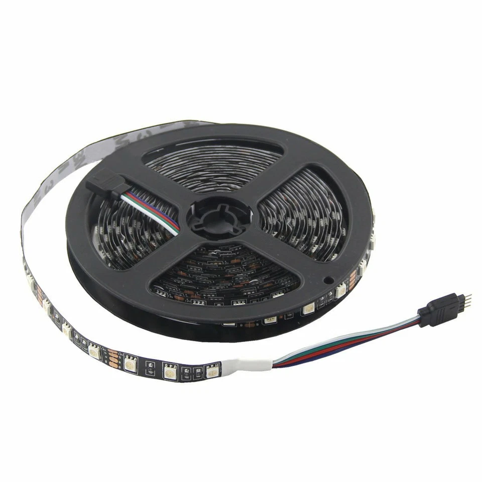 1M 5M 10M 20M LED Strip Light 5050 RGB 60LEDs/M Flexible Lamp PCB Black DC12V - Image 3 of 4