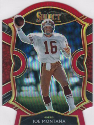 JOE MONTANA RARE RED PRIZMS $$ DIE-CUT Select Football Card SAN FRANCISCO  49ERS! | eBay