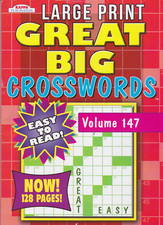 Brand New Large Print Great Big Crosswords Puzzle Vol 147 Crossword