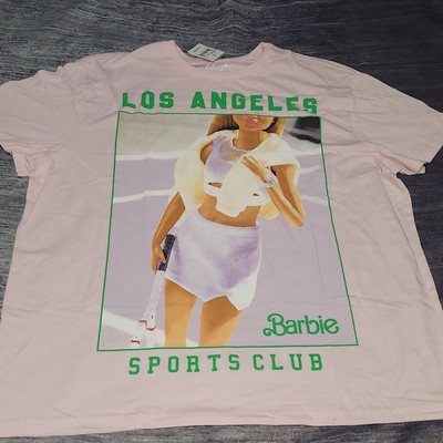 Barbie NWT Los Angeles Sports Graphic Short Sleeve Top Pink Size 2X
