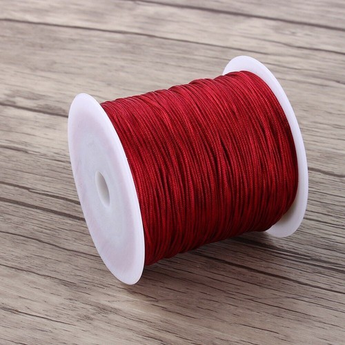 100M X 0.8mm Nylon Chinese Knot Cord Rattail Macrame Thread String Burgundy - Picture 4 of 6