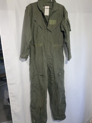 Coveralls Flyers Summer Men 40 Regular Fire-Resistant Green Flight Suit READ**