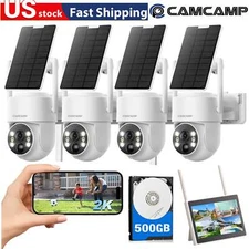 Solar Security Cameras Wireless Outdoor Home CCTV Security System with Monitor
