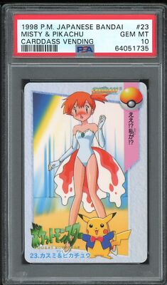 Pokemon Japanese Carddass 1998 023 Misty & Pikachu 23 Card PSA 10 