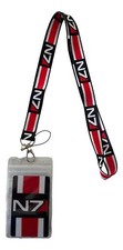 Mass Effect N7 Special Forces Black and Red Lanyard Keychain with ID Holder