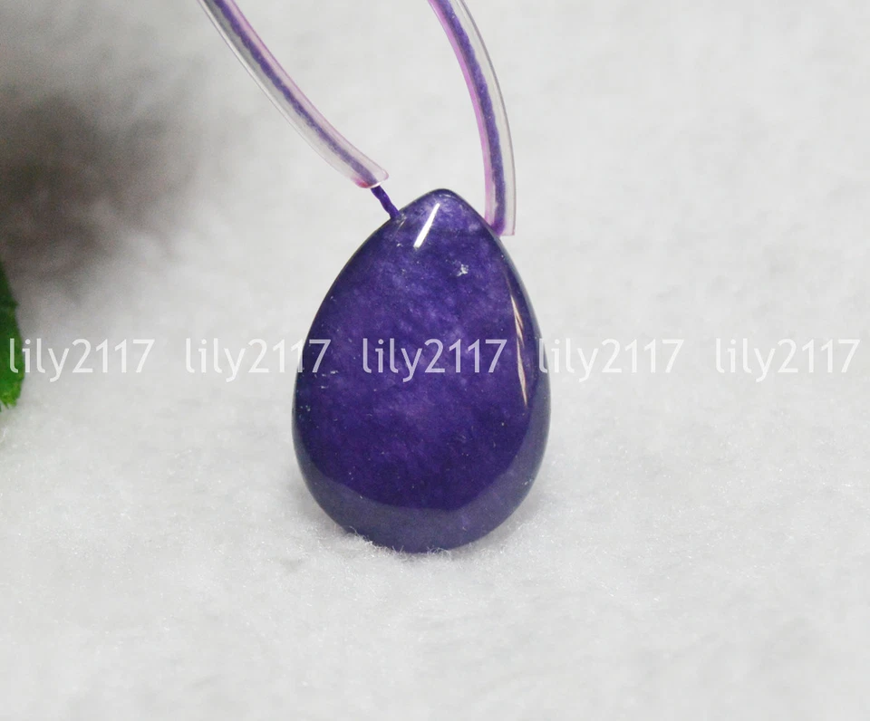 10 piezas de gemas naturales de amatista púrpura de 18x25 mm en forma de lágrima cuentas sueltas Foto 2 de 4