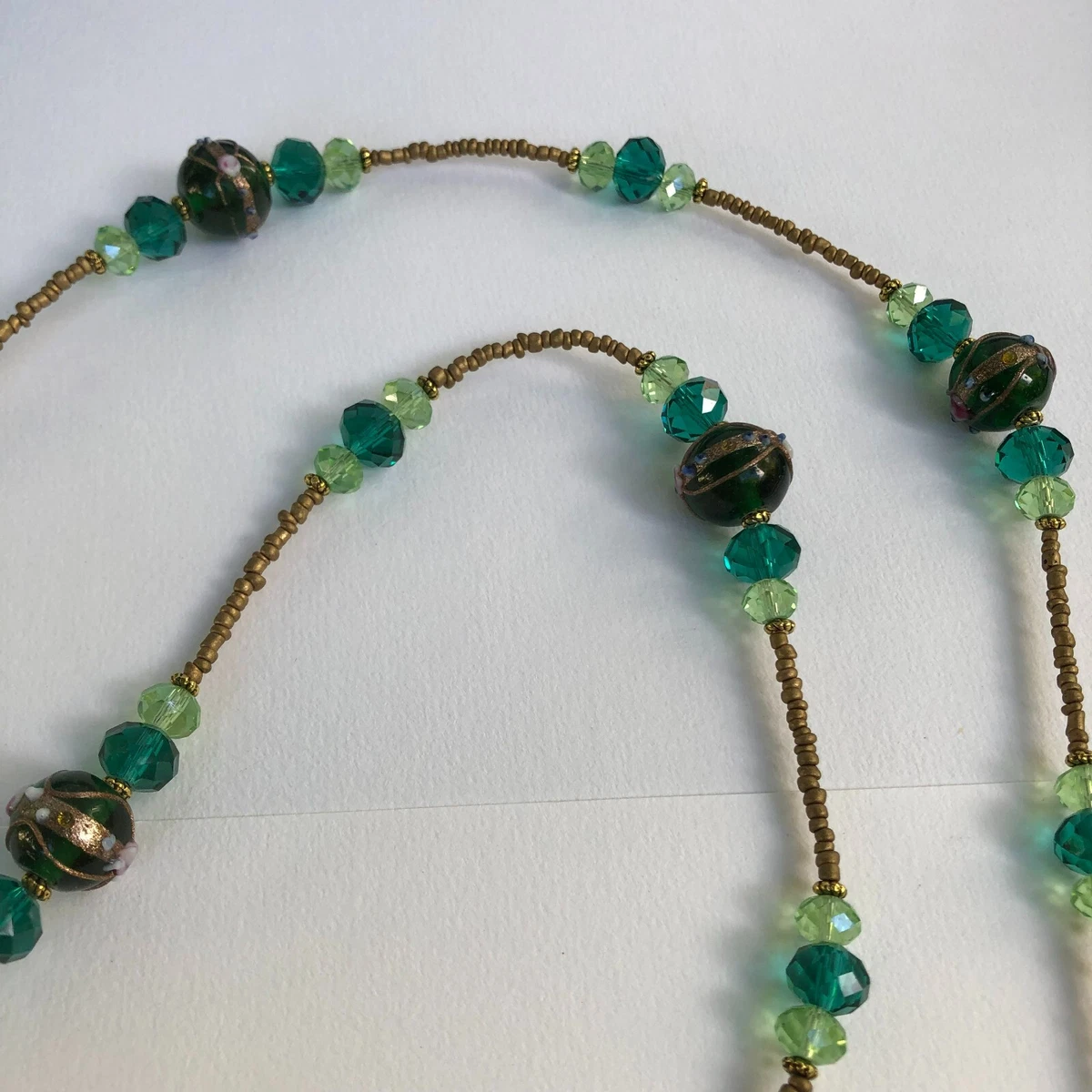 Green glass hotsell bead necklace