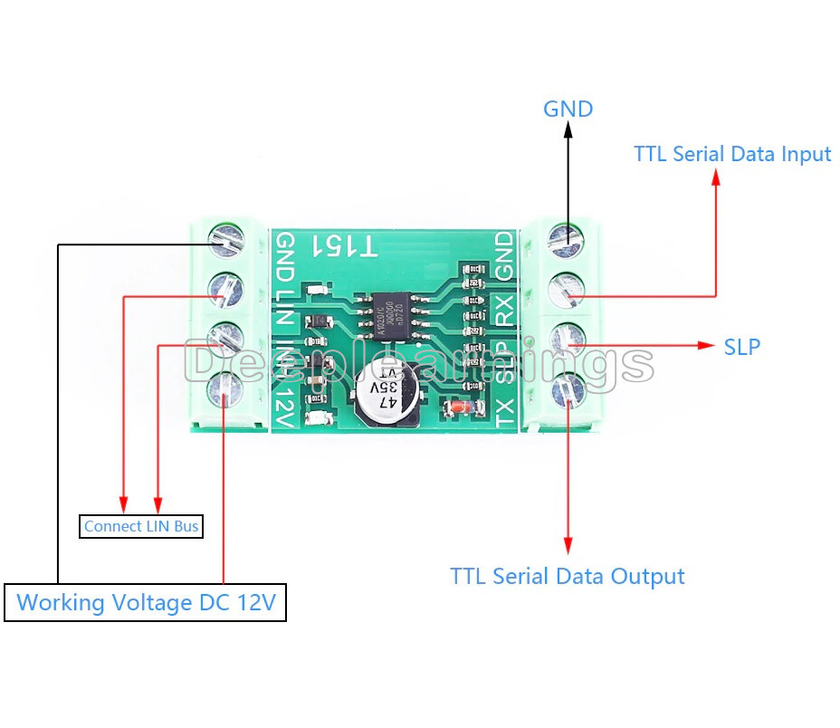 ALLZZY TTL-UART-zu-LIN-Bus-Konverter Mit TJA1020 – Datenanalysator Für K-Line & LIN-Überwachung, 12 V DC, Bis 57600 Baud