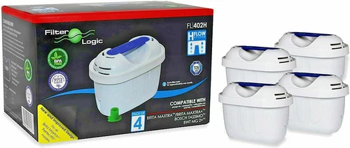 FilterLogic 402 Jug Filters Fits All Brita Jug Styles - 4 Pack