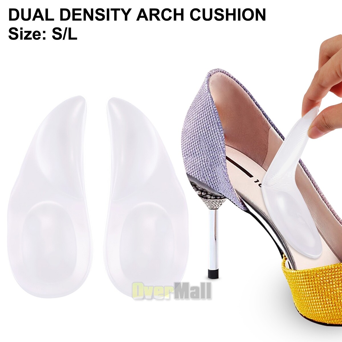 Gel Arch Support Insoles for Plantar Fasciitis and Flat Feet Relief