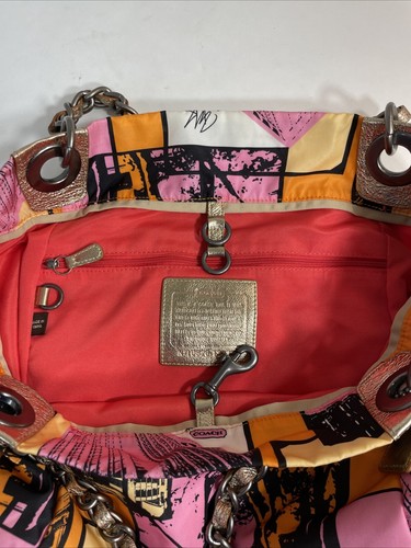 COACH Large Bonnie Cashin Parker NYC Multi-Color Nylon Tote #13433 Excellent - Picture 12 of 14