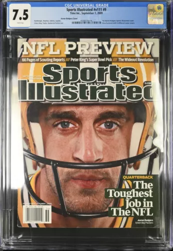 ⭐️ Sports Illustrated Aaron Rodgers FC RC Newsstand - September 7 2009 CGC 7.5🔥