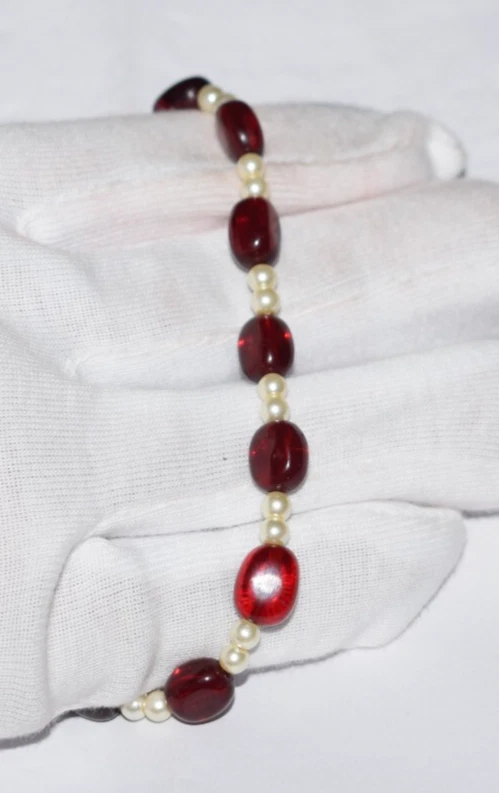 Pearl Ruby Gemstone Oval Smooth 4x8x10 mm Beads 925 Sterling Silver Bracelets - Image 3 of 4