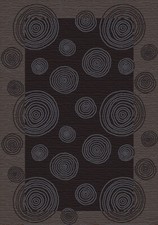 Milliken Gray Circles Loops Hoops Contemporary Area Rug Bordered Wabi Pewter