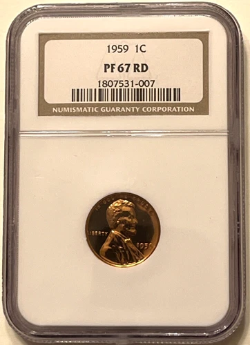 Super High Grade 1959 P NGC 1C PROOF PF67RD Red Fiery Gem Lincoln Memorial Cent