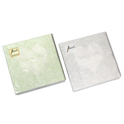 20 Servietten You&Me 3-lagig 33x33cm Tissue Du und Ich Liebe Candle Light Dinner