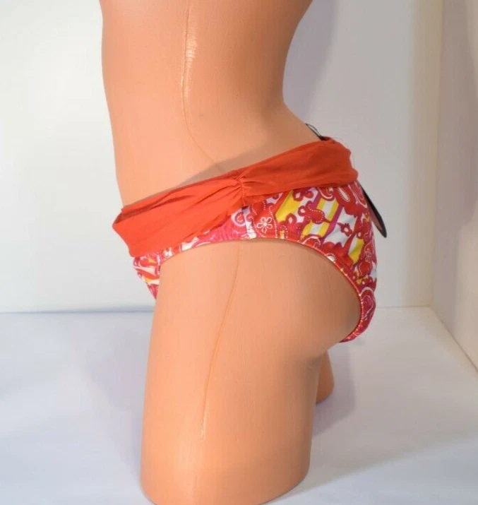 Biquíni feminino Athena rosa com faixas paisley tamanho 12 novo com etiquetas - Imagem 2 de 4