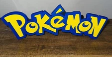 Pokemon 3D Logo Sign XL Size 12 Inches Self Standing Design Collectors Shelf Art