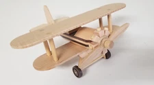 Wooden Airplane bi-plane Toy, Awesome Addition to any collection.