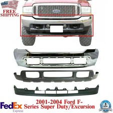 Front Bumper Chrome Steel Valance Cover For 2001-2004 Ford Super Duty