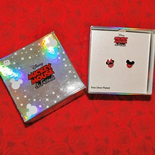 Disney Mickey  Minnie Mouse Enamel Pierced Earrings