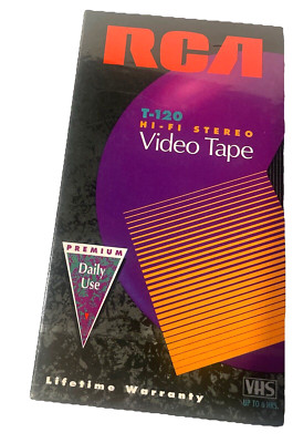 RCA T-120 VHS Up To 6 Hours Hi-Fi Stereo Video Tape New Sealed New Old Stock SEE