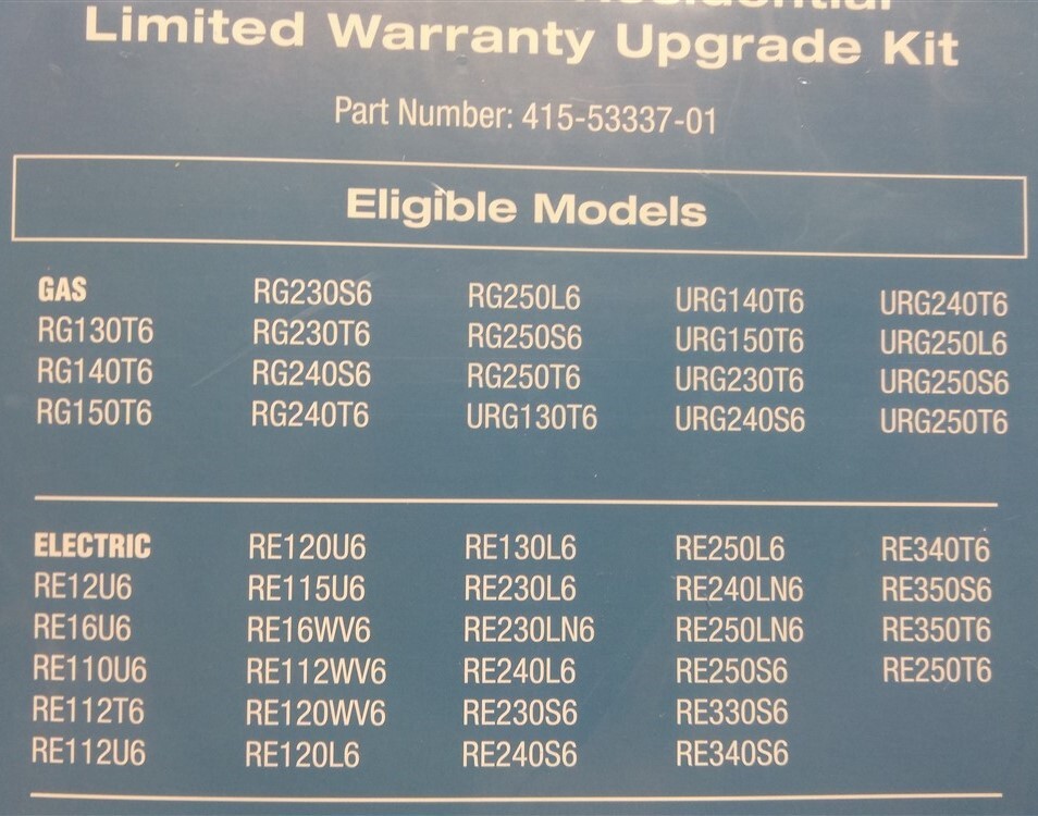 Bradford White 4155333701 BUILTBEST+4 Residential Limited Warranty