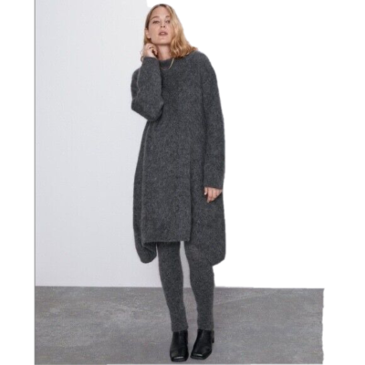 sachin and babi light blue dress NWT ZARA WOOL MOHAIR BLEND PINTEREST/BLOGGERS FUNKY RARE SWEATER DRESS L  $179