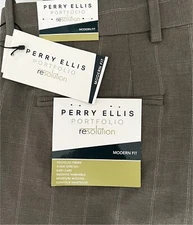 Perry Ellis Portfolio Mens Modern Fit Stretch Resolution Dress Pants 33x32