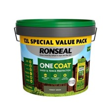 12L Ronseal One Coat Fence and Garden Shed Life Exterior Wood Paint ALL COLOURS