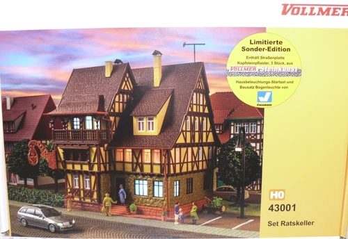 HS Vollmer 43001 Set Council Basement House with Lighting and Stone Art