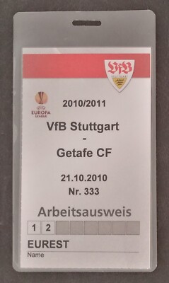 TICKET accreditation UEFA Europa League 2010/11 VfB Stuttgart v Getafe CF