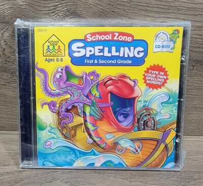 NEW School Zone Spelling First & Second Grade CD-Rom Ages 6-8 SEALED 08019