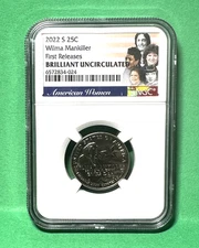 2022 s 25C Wilma Mankiler first releases brilliant uncirculated