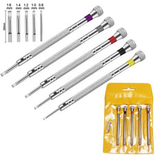 5pcs Silver Watch Repair Screwdriver Set 0.8-1.6mm Band Removal Tools - NEW