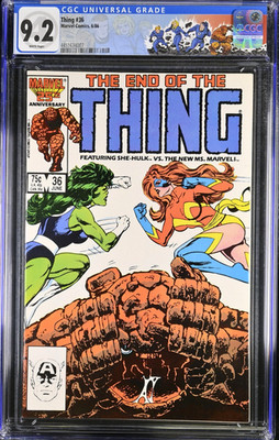 THE THING #36 FINAL ISSUE 1986 SHE HULK vs MS.MARVEL CGC 9.2 FANTASTIC 4 FOUR