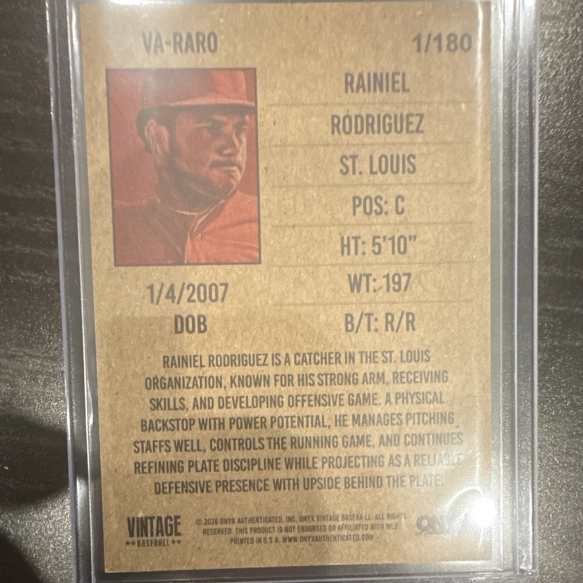 Onyx Vintage Rainiel Rodriguez St. Louis Autograph Serial #/180