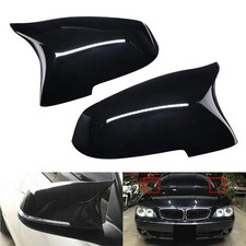 Links + Rechts Schwarz Spiegelkappe Abdeckung für BMW 5er F10 F11 LCI Limo 14-16