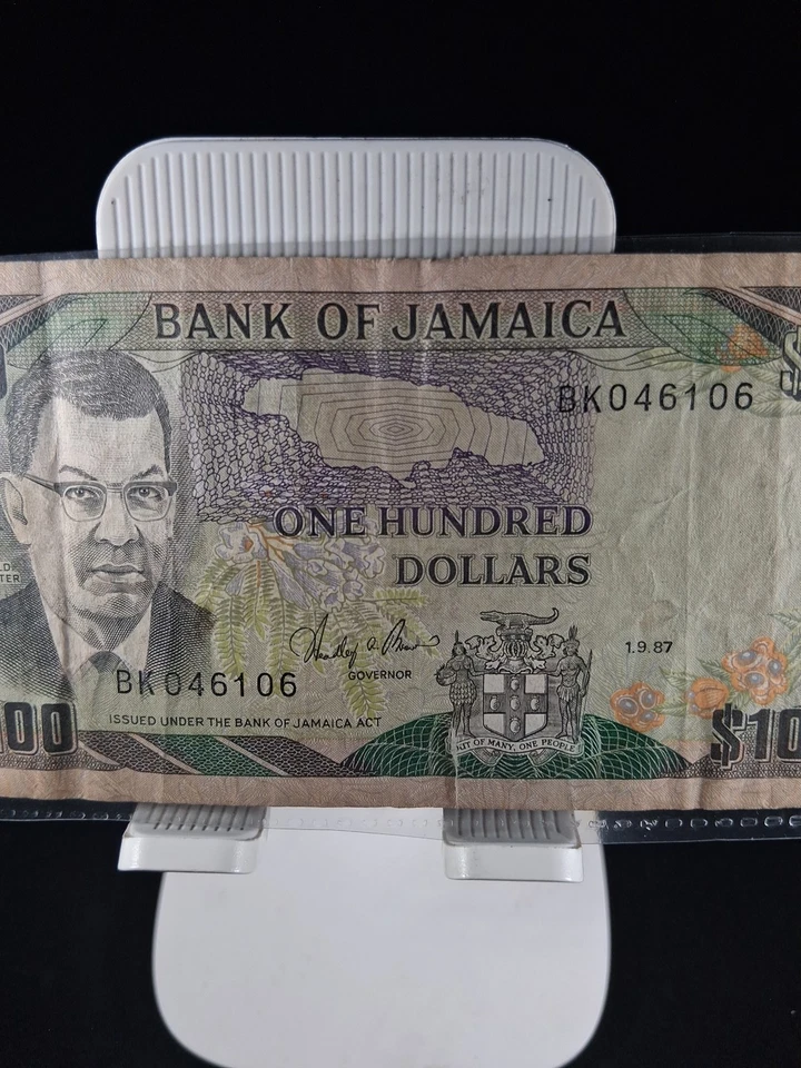 1987 JAMAICA 100 DOLARS BANKNOTE - Image 4 of 4