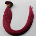 U Tip Human Hair Extensions Keratin Bonded Fusion Nail Tip Remy Burgundy Red 16" — photo 5