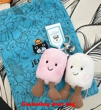 NEW Jellycat Marshmallows Plush- 12cm Pink & White Key Ring With Tags